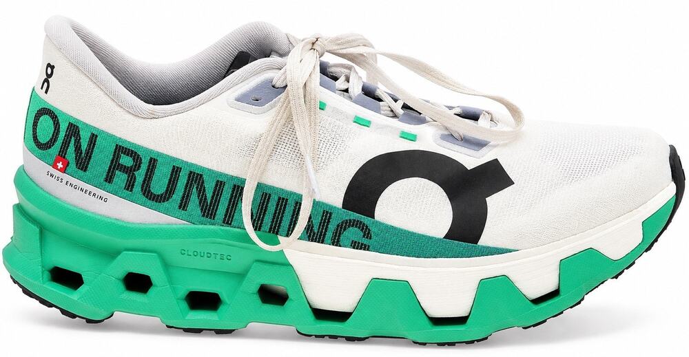 On Cloud Cloudmonster Women’s 10 Running Shoes White Green CloudTec Sneakers